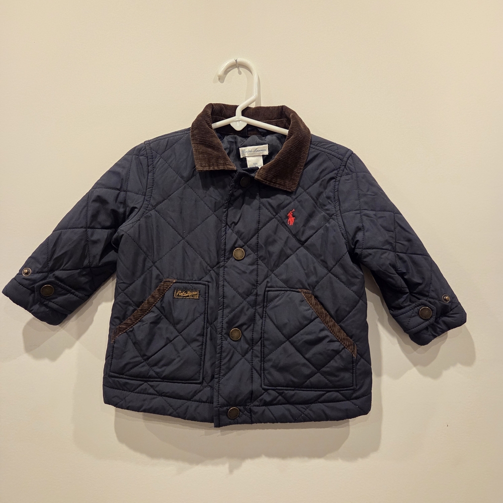 Ralph Lauren Kids Navy Quilted Puffer Jacket Size 12mths
